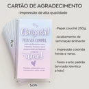 Card de Agradecimento 5x9cm • Obrigado peça Compra C/ Verso