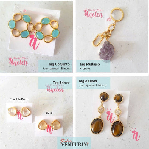 Kit Tag Economica com Embalagem Basculante Quadrada Pequena - COM SEU LOGO