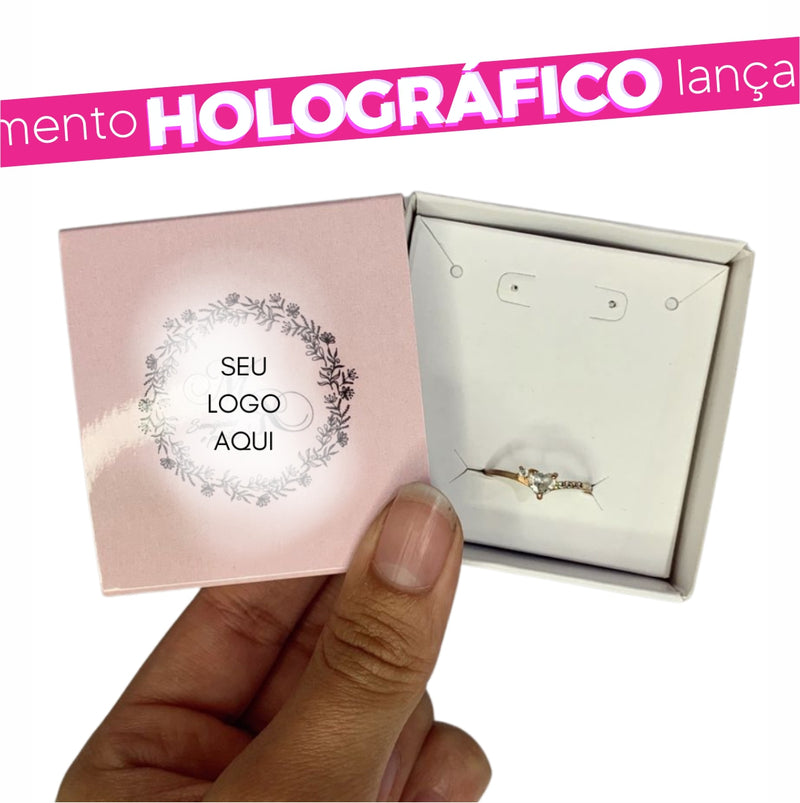 Caixinha Gaveta P - HOLOGRÁFICA - COM SEU LOGO - 5,5cm