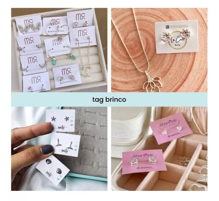 Tag Brinco 4x3cm - COM O SEU LOGO - TBM