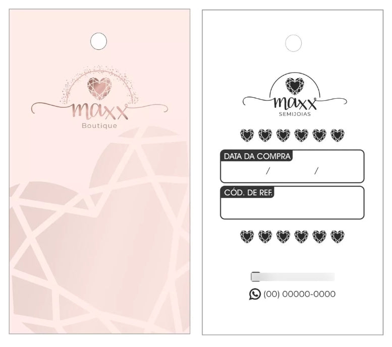 Card com Furo - Frentre + Verso Preto e Branco - COM O SEU LOGO - CCFUPB