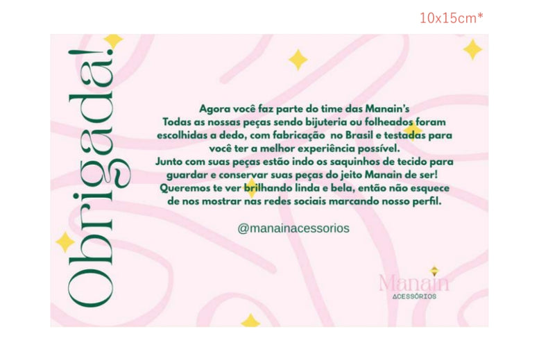 Card de Agradecimento Grande 10x15cm - COM SEU LOGO - CD10X15