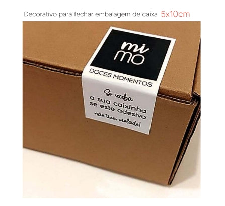 Adesivo para Fechar Embalagem Caixa - COM O SEU LOGO - ADRT5X10