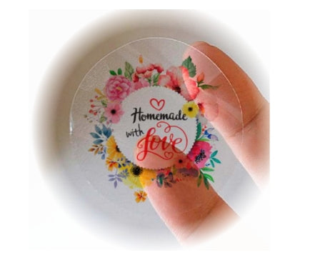 Adesivo Vinílico Transparente 6cm - COM O SEU LOGO - ADRDT6