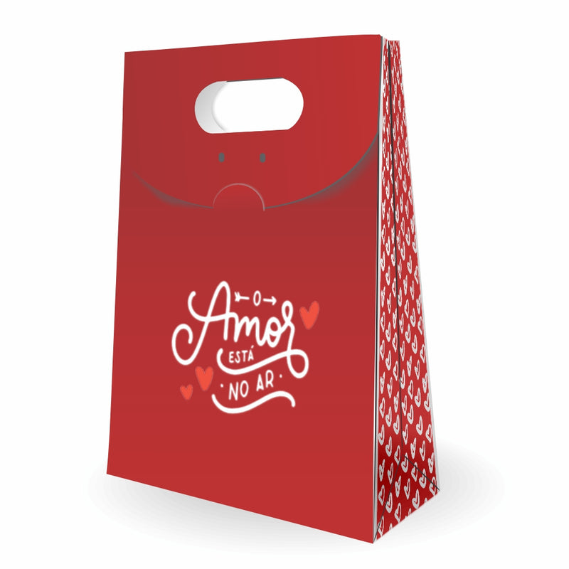 100un Kit 3 O amor está no ar - Caixinha P +Sacolinha  + Cartão