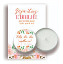 Lembrancinha Cartão Com Vela Aromática Dia Das Mulheres - Seja Luz