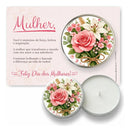 Lembrancinha Cartão Com Vela Aromática Dia Das Mulheres -Flor