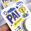 10 Lembrancinhas Dia Dos Pais Cartão Com Mini Vela Brinde