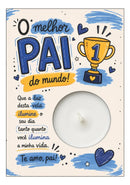 100 Lembrancinha Dia Dos Pais Cartão Com Vela Brinde Mimo