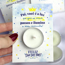 20 Lembrancinha Dia Dos Pais Cartão Com Vela Filhos Escola