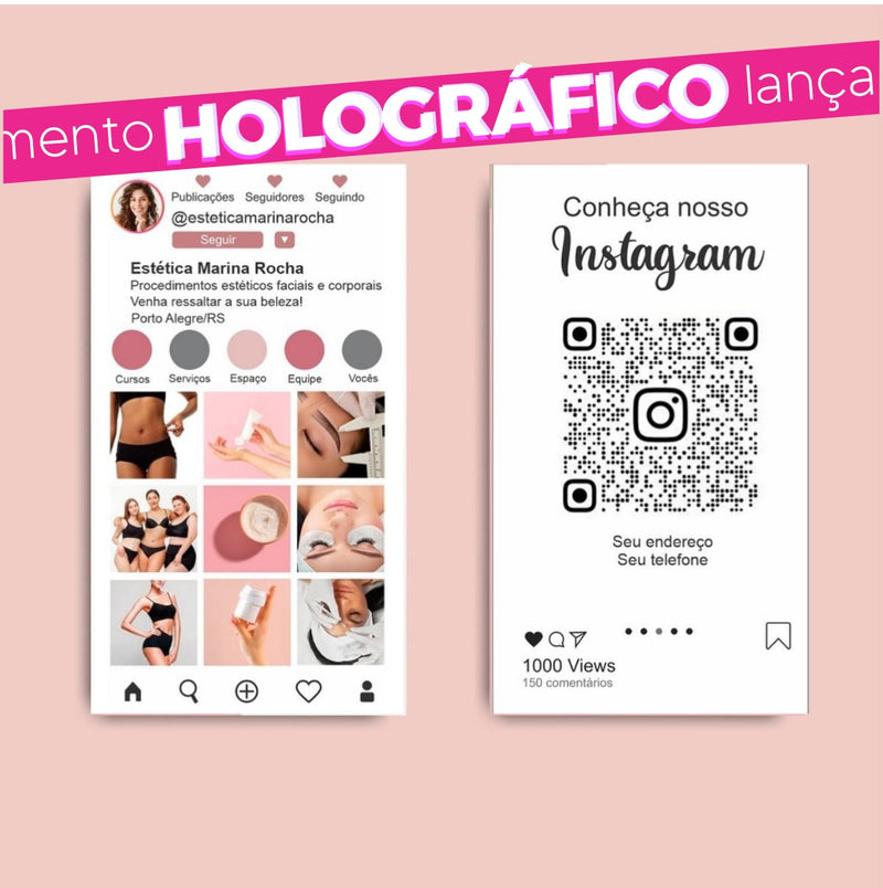 Cartão Feed HOLOGRAFICO - COM SEU LOGO