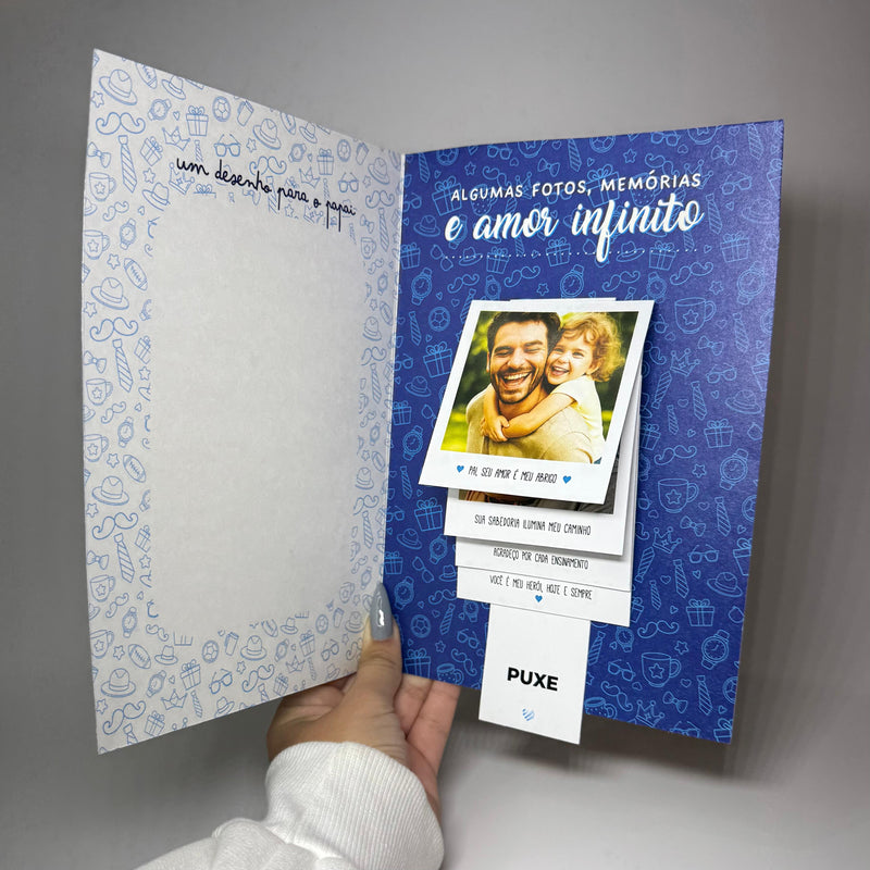 Cartão Coleção de Memórias - Dia dos Pais - Fotos Polaroids Personalizada