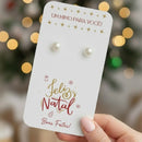 100 Un Card Tag Brinco Feliz Natal 9x5cm - Um Mimo para Você