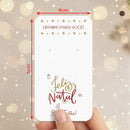 100 Un Card Tag Brinco Feliz Natal 9x5cm - Um Mimo para Você