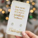 100 Un Card Tag Brinco Ano Novo 9x5cm - Feliz Ano Novo