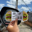 Cartão Divulgação Criativa para carro - Hambúrguer - *Personalizado*