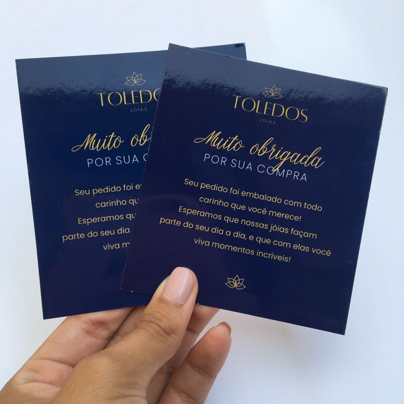 Card de Agradecimento Grande 10x15cm - COM SEU LOGO - CD10X15
