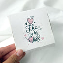 100un Kit 1 Feliz Dia das Mães - Caixinha + Tag Multiuso Grande  + Cartão