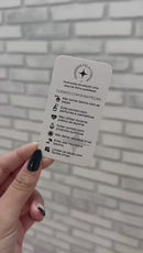Card Cuidados com a Peça 8x5cm  -  Pronta Entrega