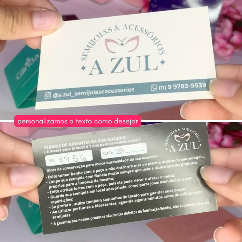 Card Frente e Verso - COM SEU LOGO - 9x5cm - CCFV