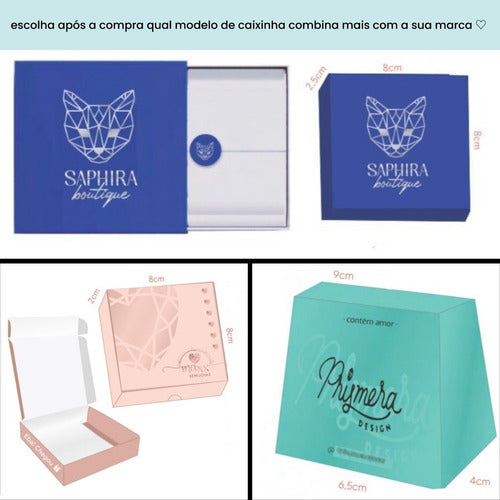 Combo - COM SEU LOGO - Tag, Caixinha, Cartinha e Adesivo