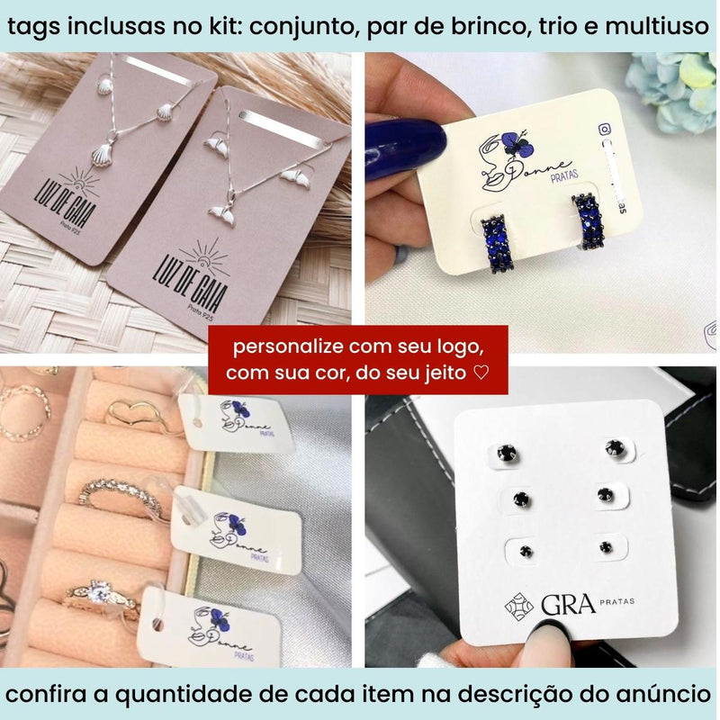 Combo - COM SEU LOGO - Tag, Sacolinha, Cartinha e Adesivo