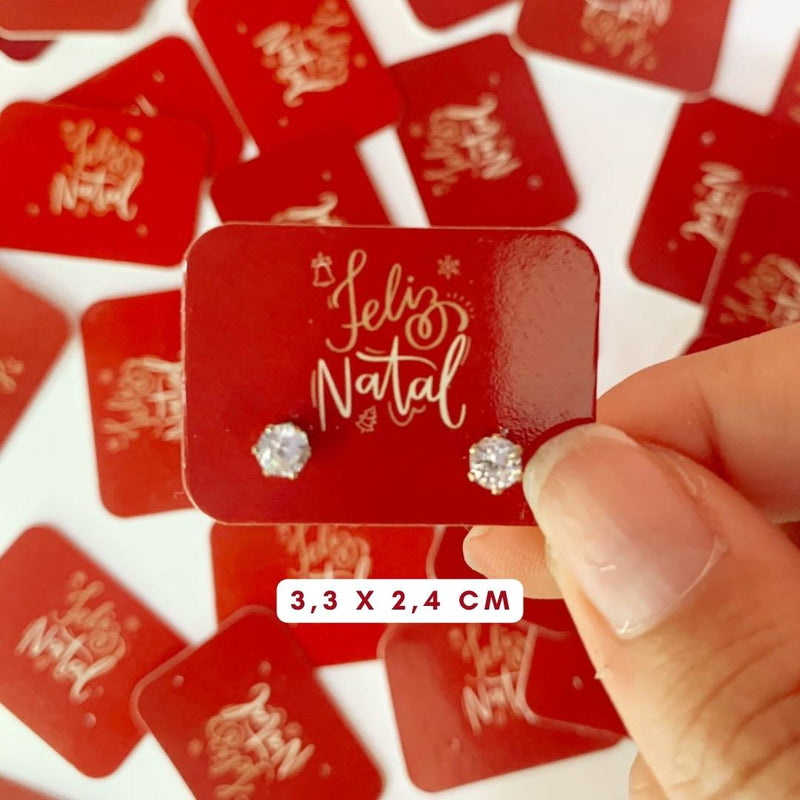 Tag brinco média Natal 3,3x2,4cm